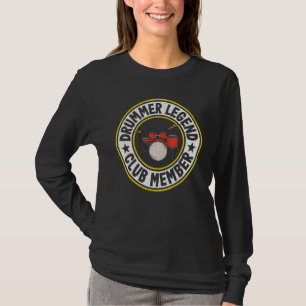 Drummer Legend Club Member Drums Women Vintage Men T-Shirt