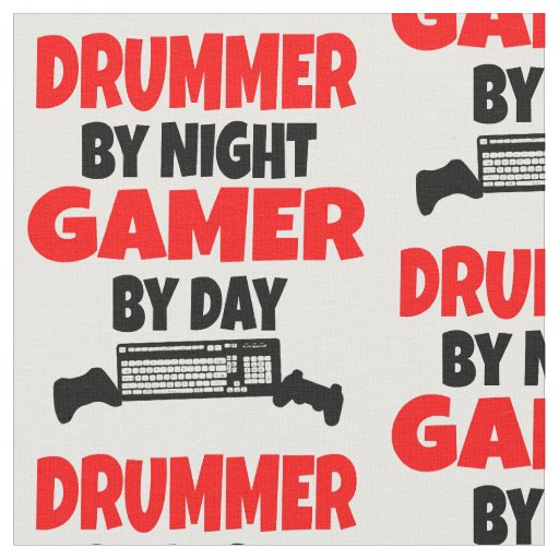 Drummer Loves Playing Video Games Fabric