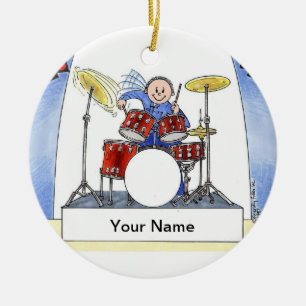 Drummer - Male Ceramic Ornament