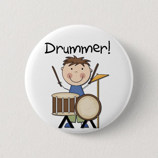 Drummer - Male Tshirts and Gifts Button (Front)