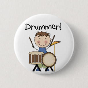 Drummer - Male Tshirts and Gifts Button