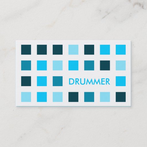 Customizable DRUMMER (mod squares) Business Card Template