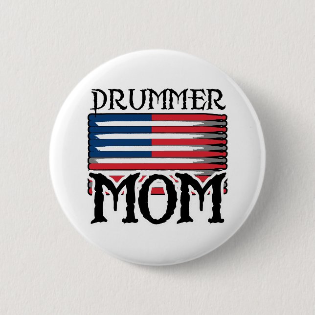 Drummer Mom Pinback Button (Front)