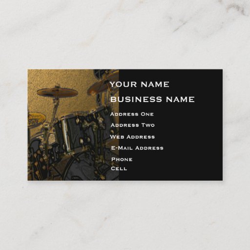 Customizable Drummer - Music Business Card