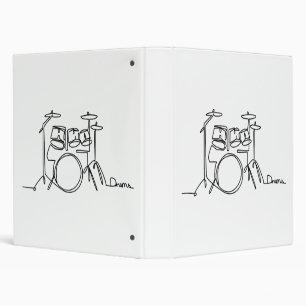 Drummer Music Design One-Line Drums 3 Ring Binder