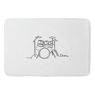 Drummer Music Design One-Line Drums Bath Mat
