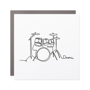 Drummer Music Design One-Line Drums Car Magnet