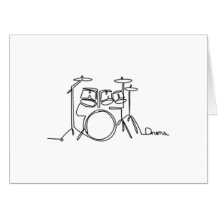 Drummer Music Design One-Line Drums  Card