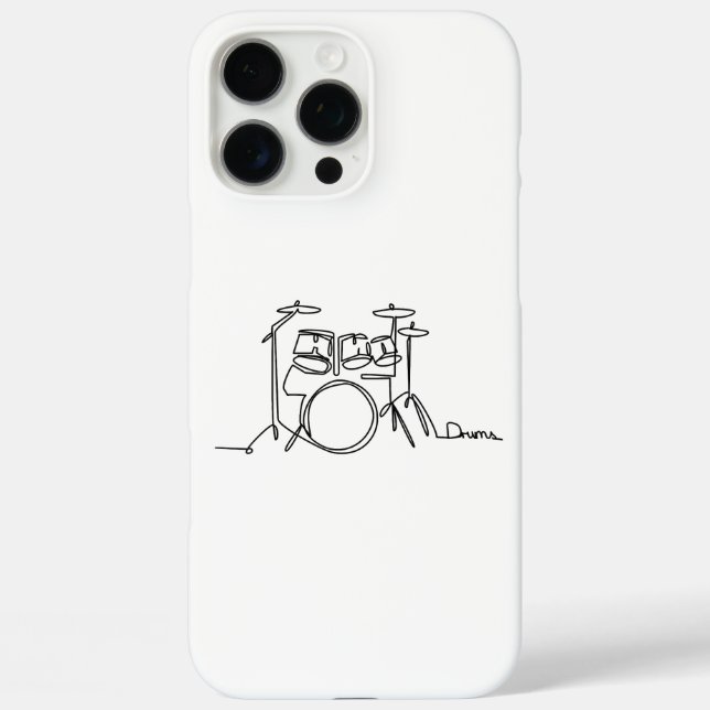 Drummer Music Design One-Line Drums  Case-Mate iPhone Case (Back)