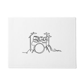 Drummer Music Design One-Line Drums  Doormat