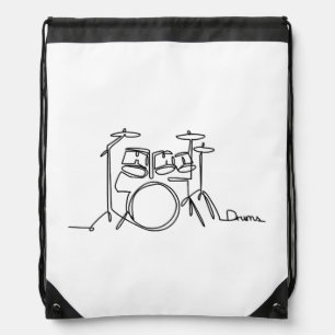 Drummer Music Design One-Line Drums  Drawstring Bag