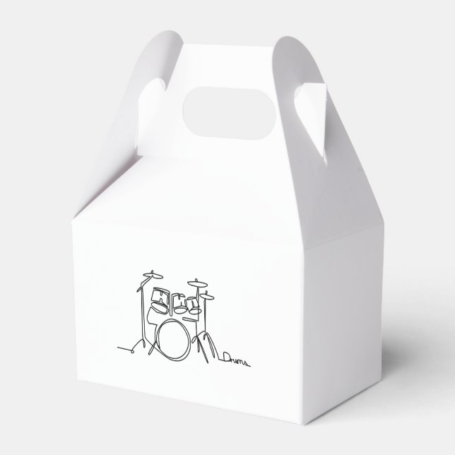 Drummer Music Design One-Line Drums  Favor Boxes (Front Side)