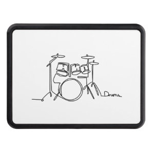Drummer Music Design One-Line Drums  Hitch Cover