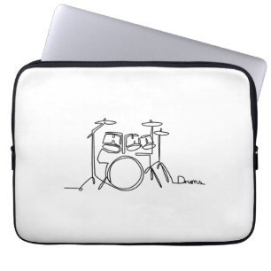 Drummer Music Design One-Line Drums Laptop Sleeve