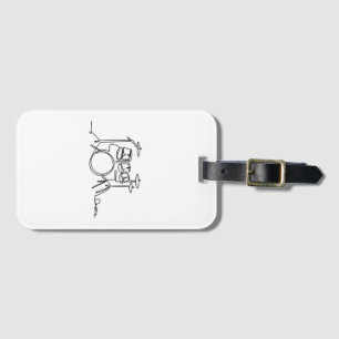 Drummer Music Design One-Line Drums Luggage Tag