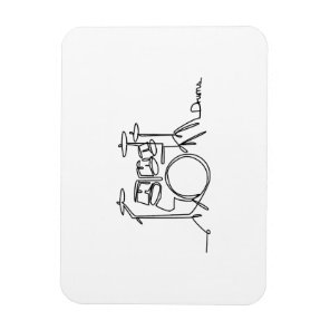 Drummer Music Design One-Line Drums  Magnet