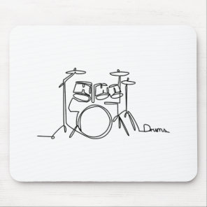 Drummer Music Design One-Line Drums  Mouse Pad