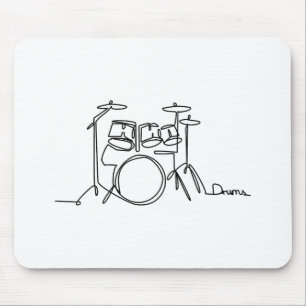 Drummer Music Design One-Line Drums Mouse Pad