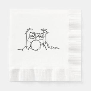 Drummer Music Design One-Line Drums Napkins