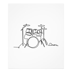 Drummer Music Design One-Line Drums Photo Print