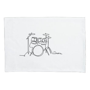Drummer Music Design One-Line Drums  Pillow Case