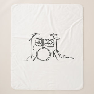 Drummer Music Design One-Line Drums Sherpa Blanket
