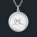 Drummer Music Design One-Line Drums  Silver Plated Necklace<br><div class="desc">Drummer Music Design One-Line Drums</div>