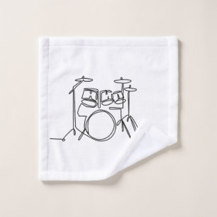 Drummer Music Design One-Line Drums Wash Cloth
