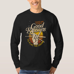 Drummer Music Drumsticks Musician Retro Drums Prem T-Shirt