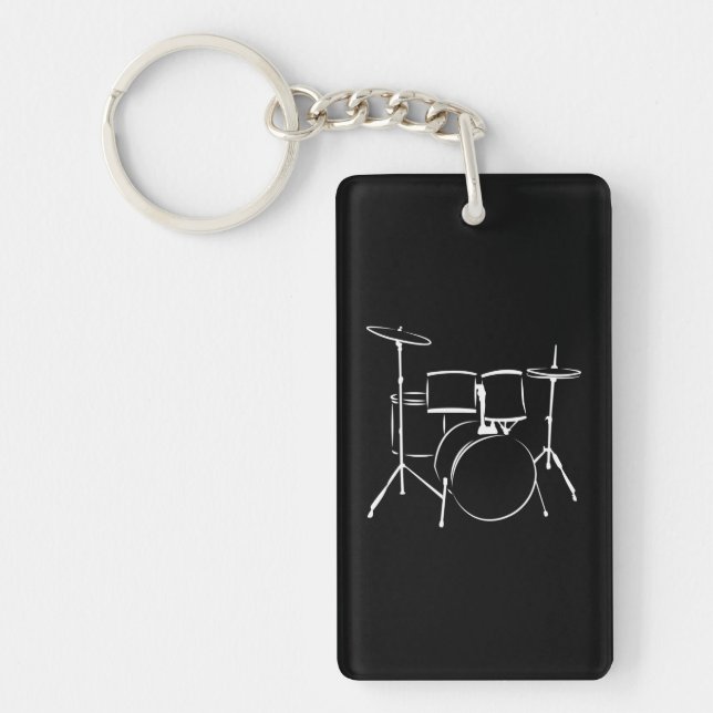 Drummer Musical Instrument Music Drums Keychain (Front)
