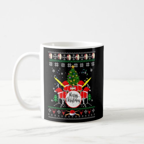 Drummer Musical Instrument Ugly Christmas Drums Tr Coffee Mug