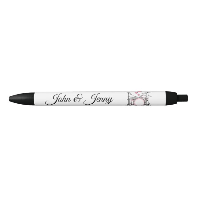 Drummer Musician Custom Wedding Favor Gift Pen (Front)
