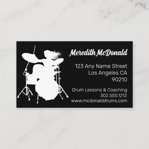 Drummer Musician Drum Kit Music Teacher Drumming B Business Card