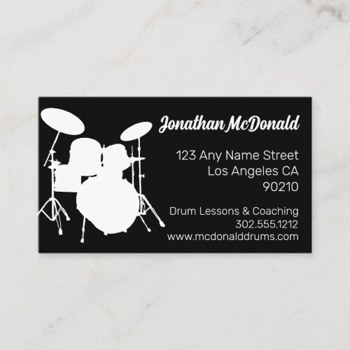 Drummer Musician Drum Kit Music Teacher Drumming Business Card