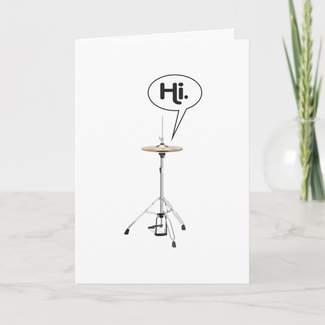 Drummer Musician Hi-Hat Cymbals Get Well Soon Card (Front)