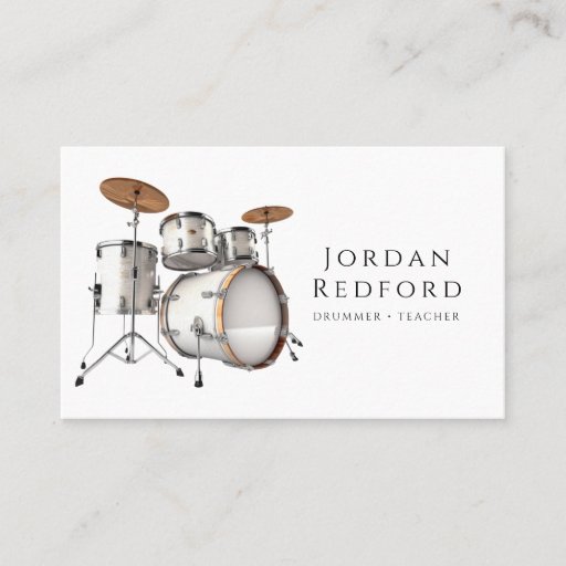 Customizable Drummer Musician Music Teacher Business Card