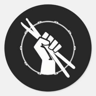 Drummer musician who love drums classic round sticker