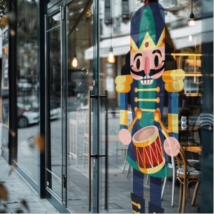 Drummer Nutcracker Window Cling