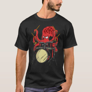 Drummer Octopus Drumsticks Drumset T-Shirt