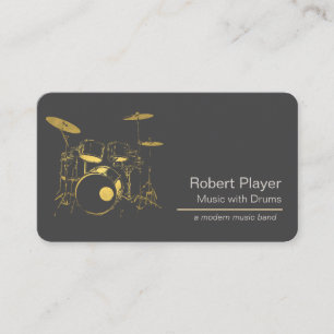 Drummer Percussionist with Drum Set Music Event Business Card