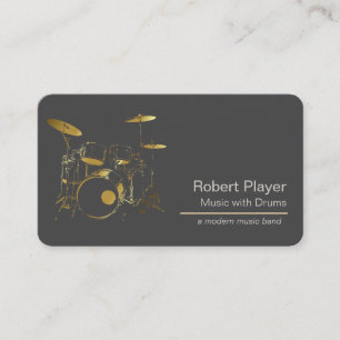 Drummer Percussionist with Drum Set Music Event Business Card