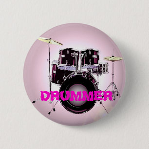 Drummer Pinback Button