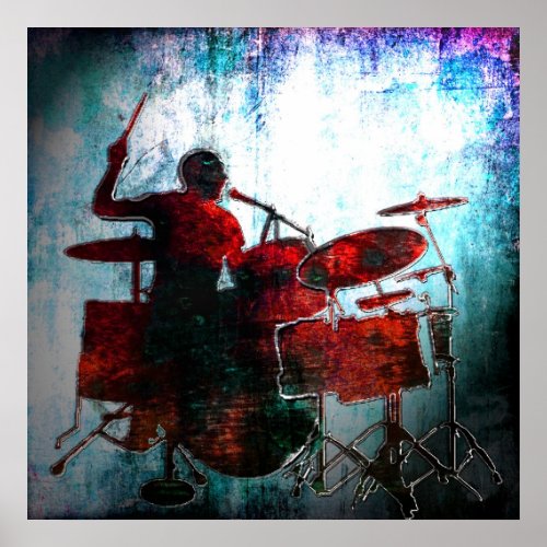 Drummer Pop of color copyright Karen J Williams Poster