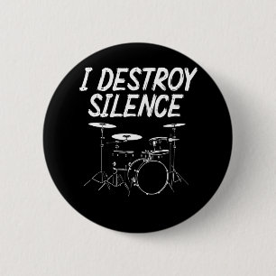 Drummer Quote Drumset Rock Band Drum Musician Button