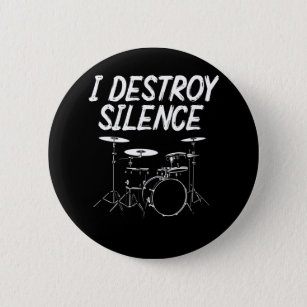 Drummer Quote Drumset Rock Band Drum Musician Button