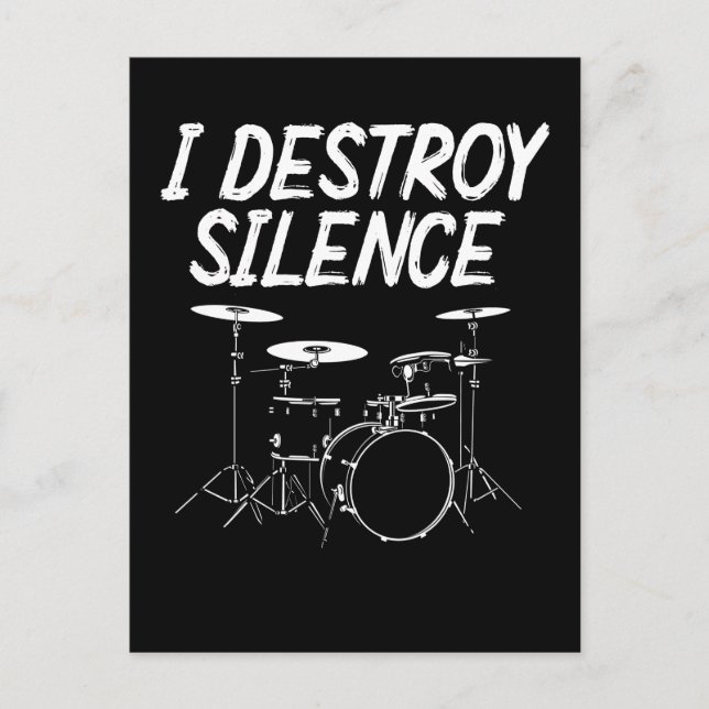 Drummer Quote Drumset Rock Band Drum Musician Postcard (Front)