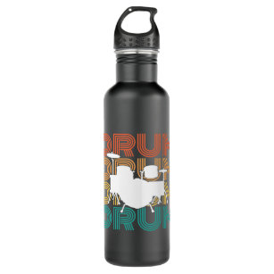Drummer Retro Graphic Drums Band Member Rock Music Stainless Steel Water Bottle