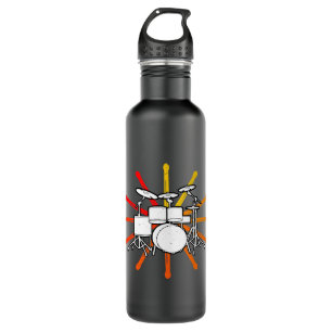 Drummer Retro Graphic Drums Band Member Rock Music Stainless Steel Water Bottle