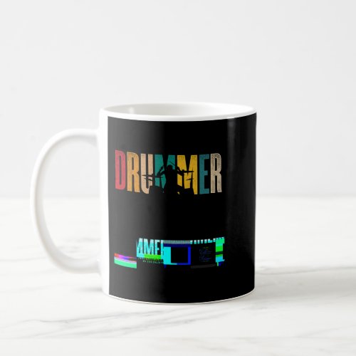 Drummer Retro Graphic Drumset Drumming Musician Ro Coffee Mug