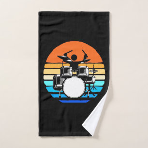 Drummer Retro Vintage Hand Towel